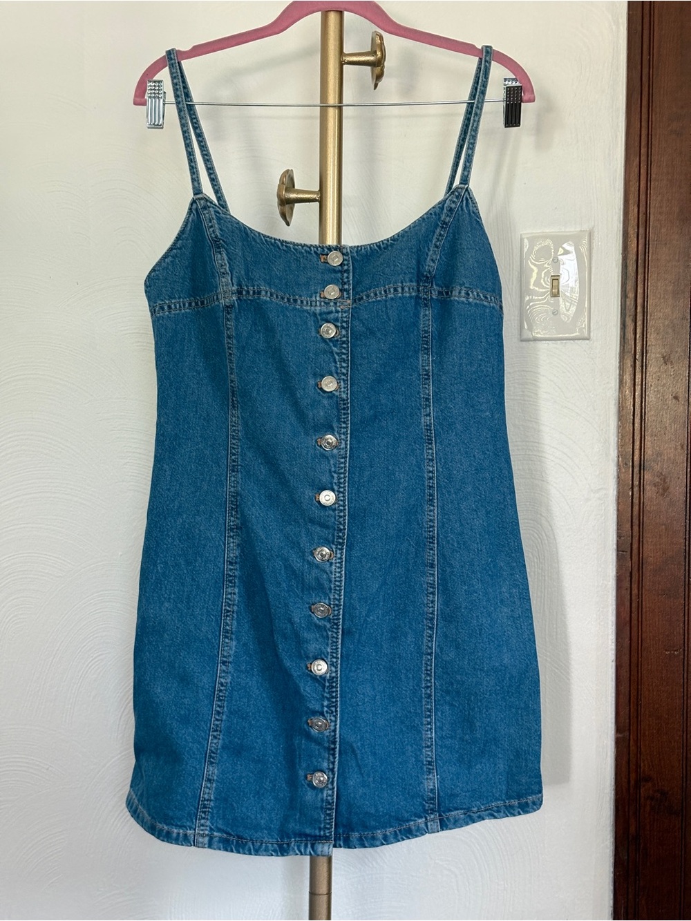 ZARA Denim Button-Front Mini Dress